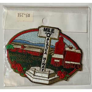 Vintage Dawson Creek Canada Souvenir Patch Mile 0 Alaska Highway